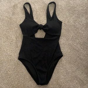 Aerie Ribbed Front Knot One Piece